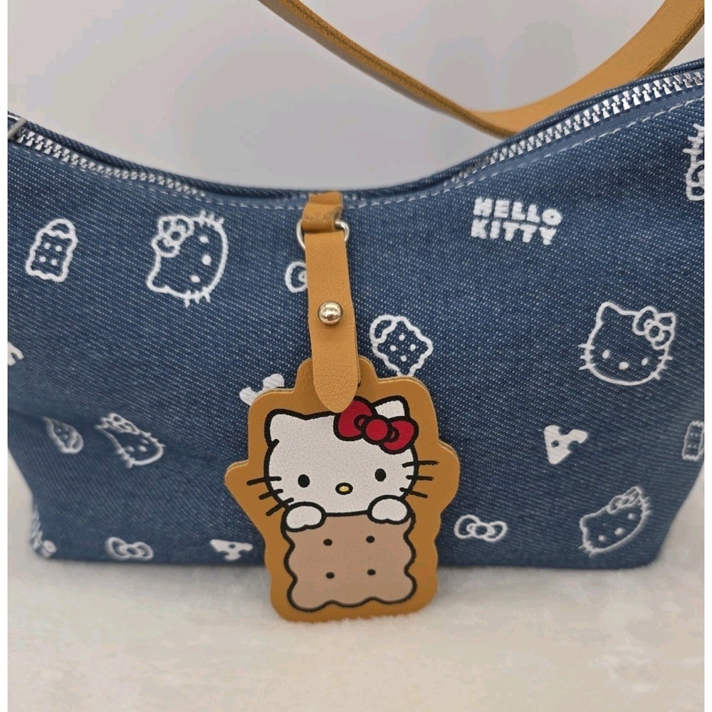 Hello Kitty Sanrio Crossbody Bag Blue Denim Cute Shoulder Bag Adjustable Strap - Picture 5 of 13